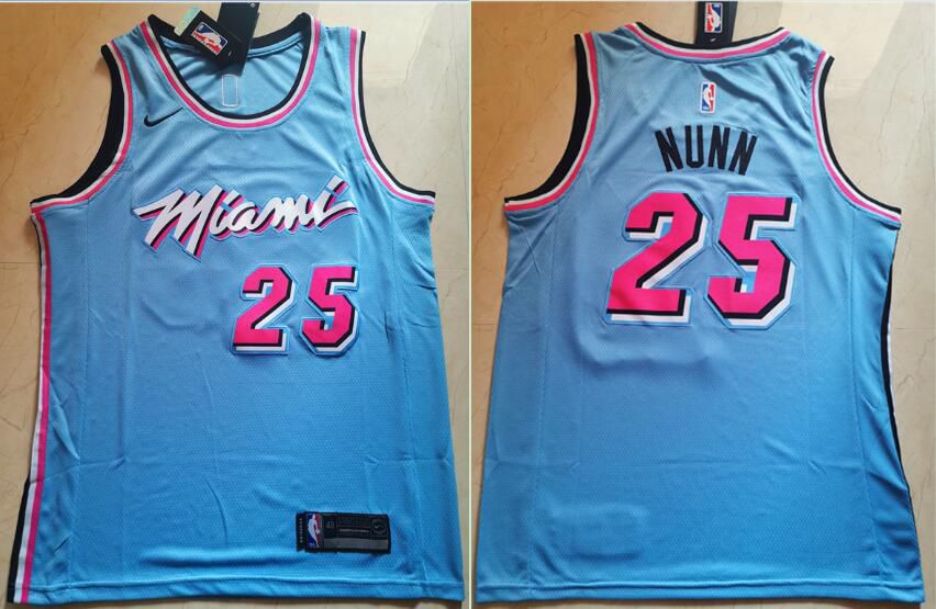 Men Miami Heat 25 Nunn Blue Nike Game NBA Jerseys